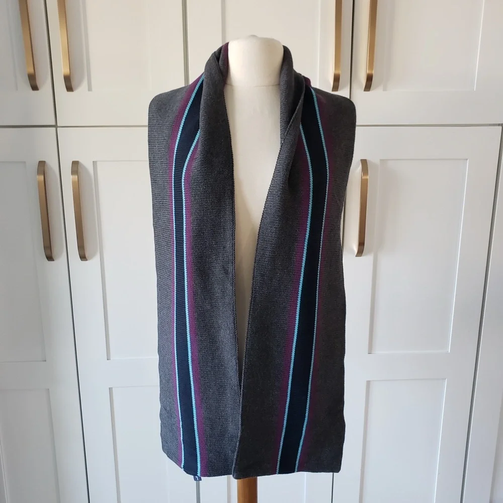 GAP Cotton Scarf with Purple and Blue Stripes